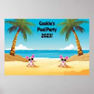 Photoshop-bakgrund för Bassäng Party   ANPASSADE Poster