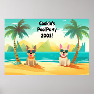 Photoshop-bakgrund för Bassäng Party   ANPASSADE Poster