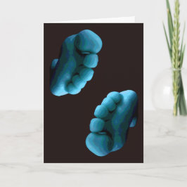 Photoshop-bild med blå fot ... Kort för hälsning