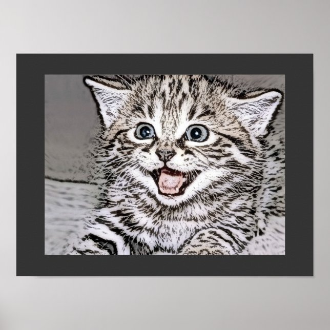Photoshop-effekter i Lycklig Kitten Poster (Framsidan)