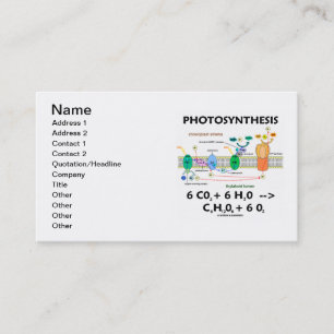 Photosynthesis (kemisk formel) visitkort