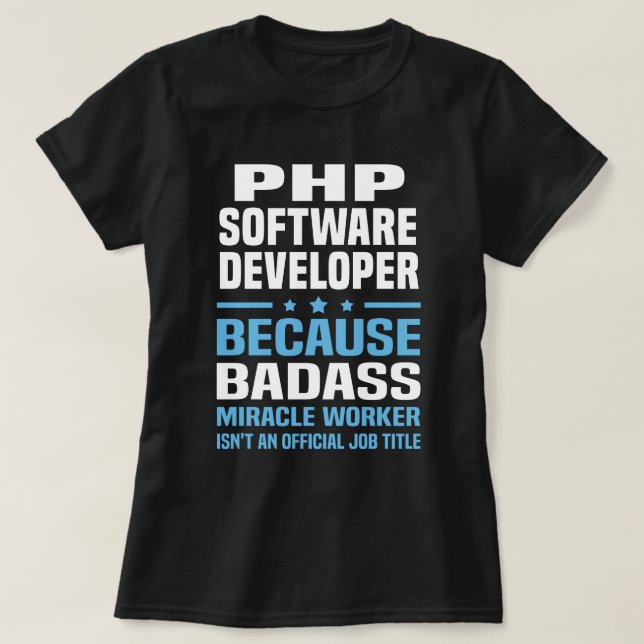 PHP Software Developer T Shirt (Design framsida)