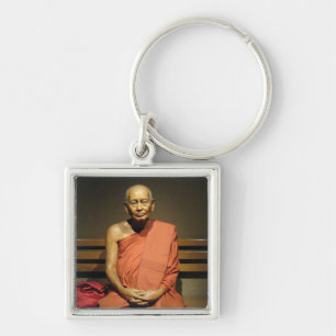 Phra Dhammayanmuni ... Buddhist Munk Fyrkantig Silverfärgad Nyckelring