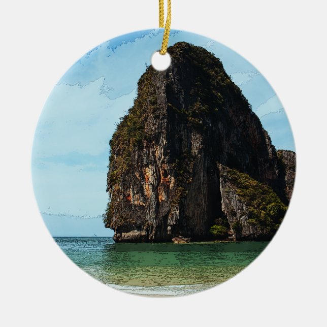 Phra-Nang Krabi Thailand Julgransprydnad Keramik (Framsidan)