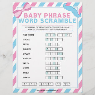 Phrase Scramble baby [Gender Surprise] Brevhuvud