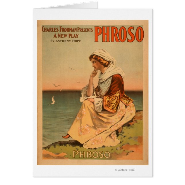 Phroso Woman vid Beach teatralisk Poster Hälsningskort (Framsidan)