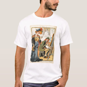 Phryne: karikatyren av en konstnär modellerar tee shirt