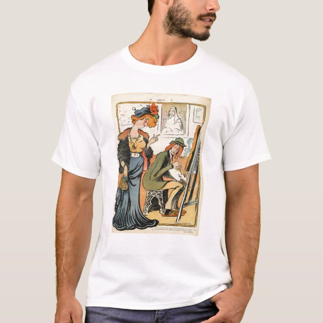 Phryne: karikatyren av en konstnär modellerar tee shirt (Framsida)