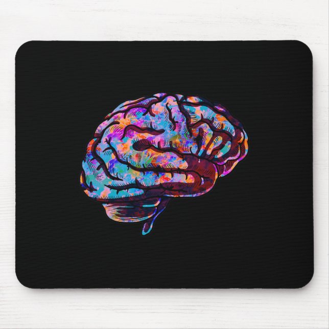 Phsychedelic Art Tie Dye Human Brain Coola Neurolo Musmatta (Framsidan)