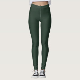Phthalo Grönt Solid Plain Färg Leggings