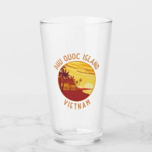 Phu Quoc Island Vietnam Retro Distress Circle Glaskopp