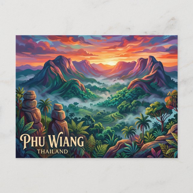 Phu Wiang nationalpark Thailand Vykort (Framsida)