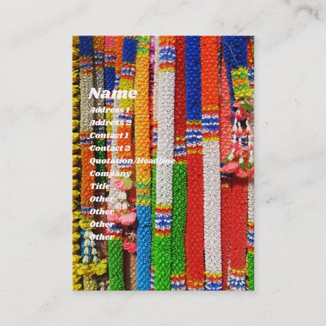 Phuang Maalai - Thai Blommigt Garland Visitkort (Framsida)