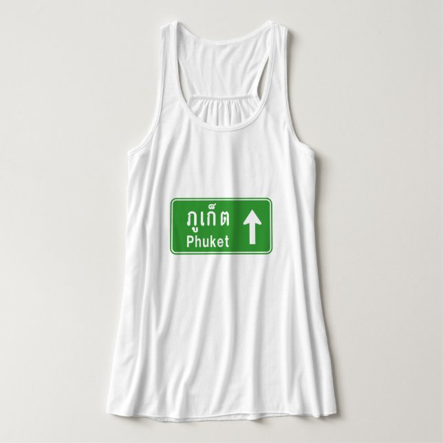Phuket Ahead ⚠ Thai Highway Traffic Sign ⚠ Linne Med Racerback (Design framsida)