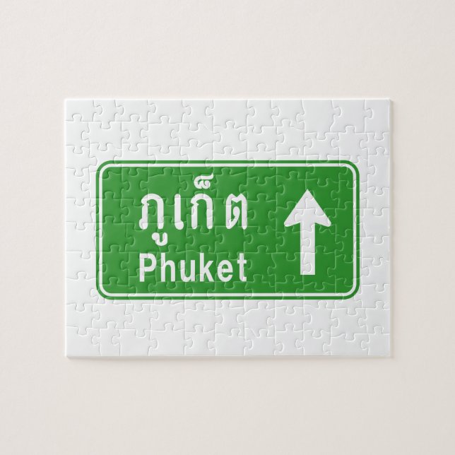 Phuket Ahead ⚠ Thai Highway Traffic Sign ⚠ Pussel (Horisontell)