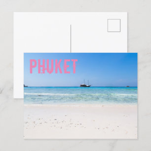 Phuket Beach Thailand souvenir Helg Vykort
