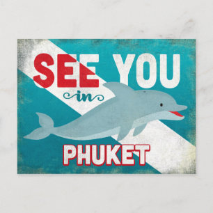 Phuket Delfin - Retro Vintage Resa Vykort