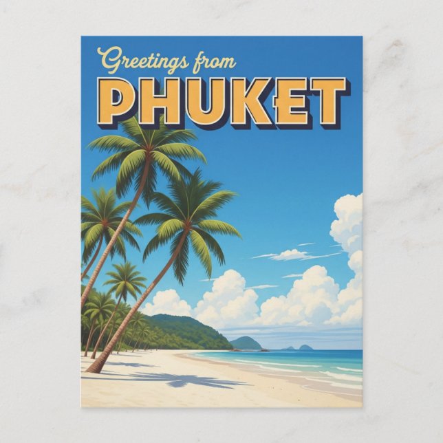 Phuket Patong Strand Thailand Resa Vykort (Framsida)