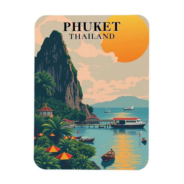 Phuket Thailand Beach Travel Souvenir Magnet (Vertikal)