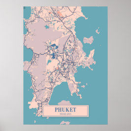 Phuket - Thailand Breezy City Karta Poster