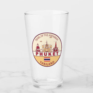 Phuket Thailand City Skyline Emblem Glaskopp