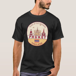 Phuket Thailand City Skyline Emblem T Shirt