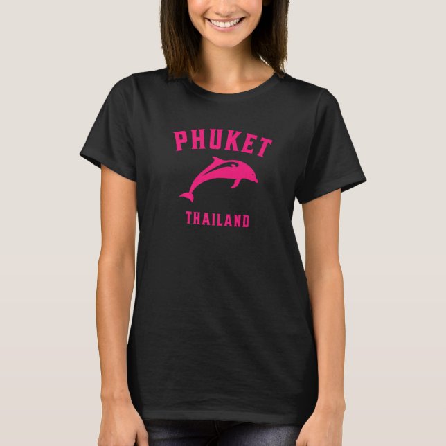 Phuket Thailand Dolphin Design Premium T Shirt (Framsida)