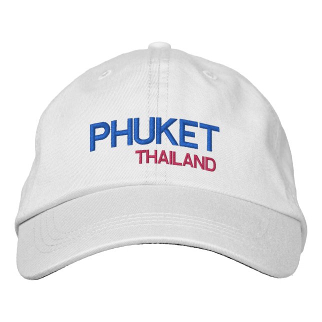 Phuket* Thailand Embroiderad Cap Broderad Keps (Framsida)