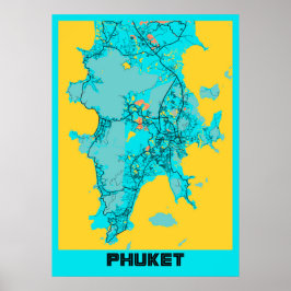 Phuket - Thailand Gloria City Karta Poster