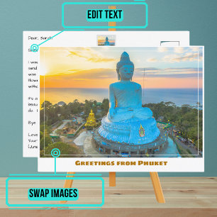 Phuket Thailand med Big Buddha Modern Vykort