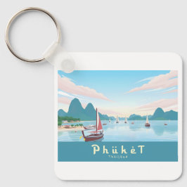 Phuket Thailand Pastel Travel Nyckelring