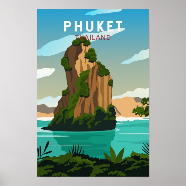 Phuket Thailand Retro Poster (Framsidan)