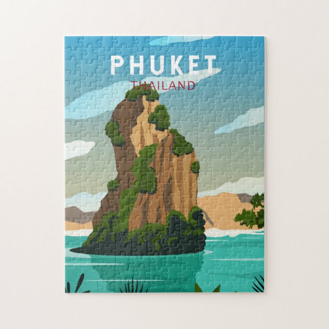 Phuket Thailand Retro Pussel (Vertikal)