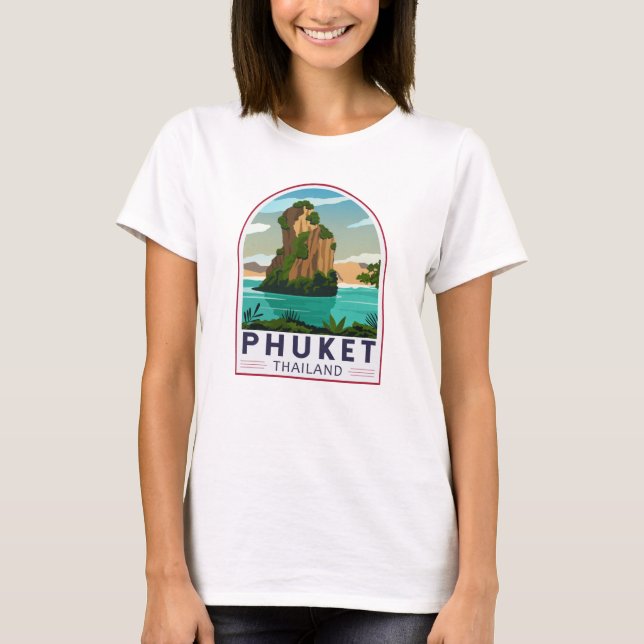 Phuket Thailand Retro T Shirt (Framsida)
