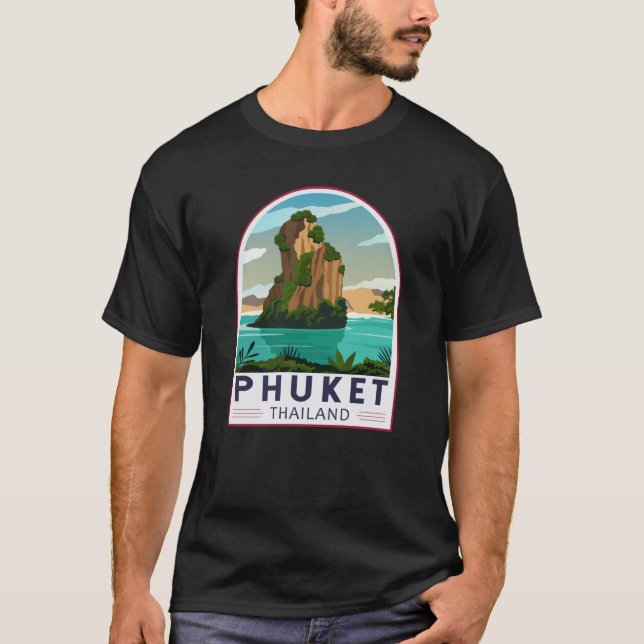 Phuket Thailand Retro T Shirt (Framsida)