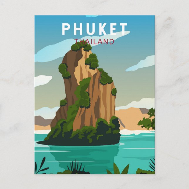 Phuket Thailand Retro-vykort Vykort (Framsida)