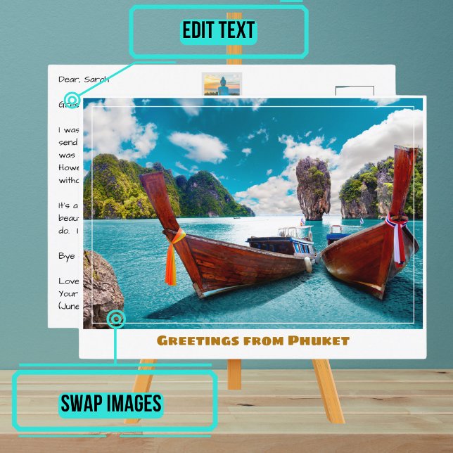 Phuket Thailand Sjölandskap Modern Vykort (Please enjoy our postcards and see the others in the collection.)