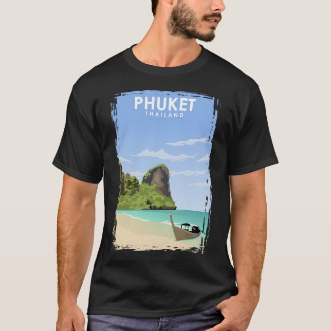 Phuket Thailand Travel Poster T Shirt (Framsida)