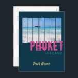 Phuket Thailand Vintage Beach Panorama Souvenir<br><div class="desc">Phuket Thailand vintage strandpanorama och sjö-perfekt för backpackers och thailändska resenärer i Sydostasien. Phuket souvenir för Thailand,  Patong och Khao Lak-semesterfirare. Souvenirs från Sirinat nationalpark och Phi Phi-öarna. Du kan enkelt anpassa och anpassa designen genom att ange önskad namn.</div>