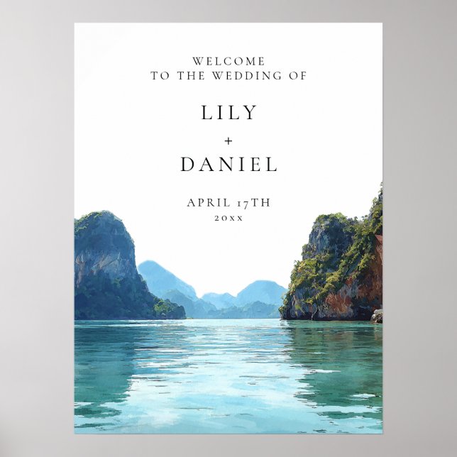 Phuket Thailand Wedding Welcome Sign Poster (Framsidan)