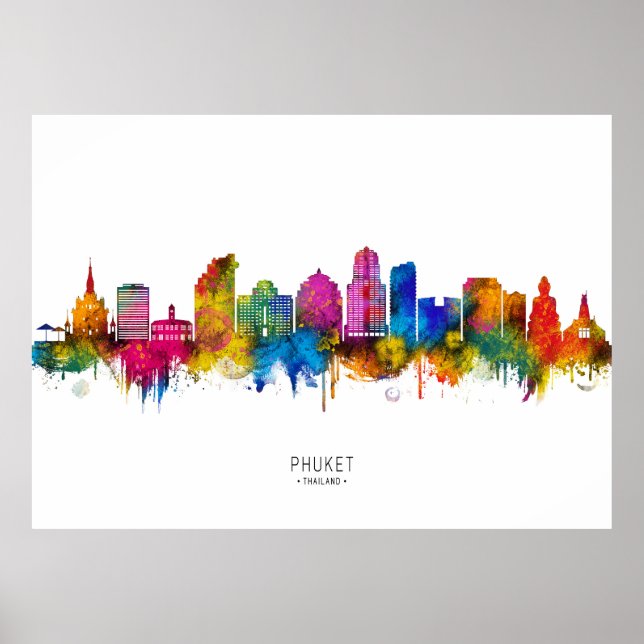 Phuket Thailands Skyline Poster (Framsidan)