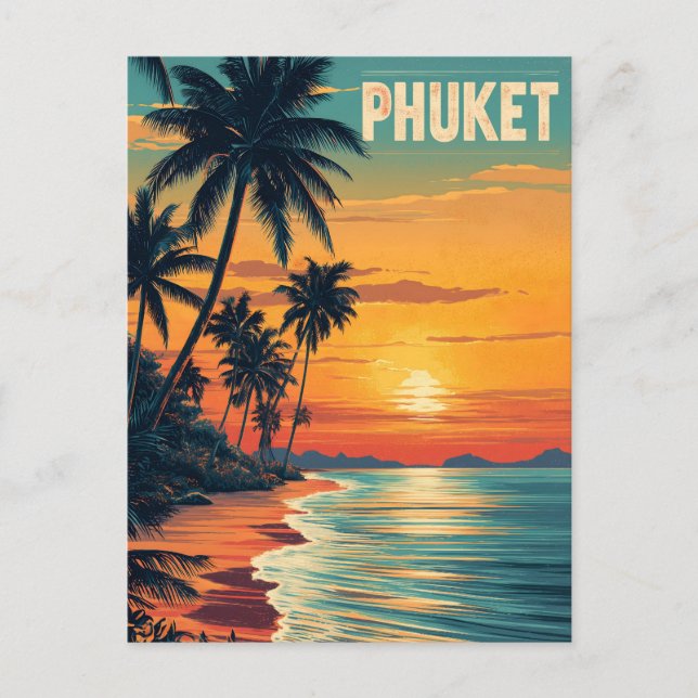 Phuket vintage vykort (Framsida)