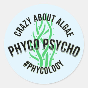 Phyco Psycho Phykolog Algolog Algae Grunge Runt Klistermärke