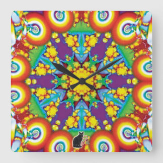 Phyletic Kaleidoscope Fyrkantig Klocka