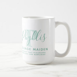 Phyllis namn betyder och P monogram grönt text Kaffemugg
