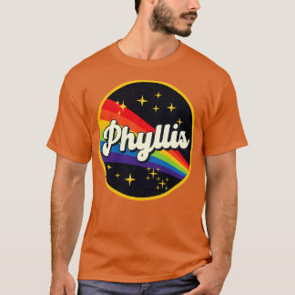 Phyllis Rainbow i Space Vintage Stil T Shirt