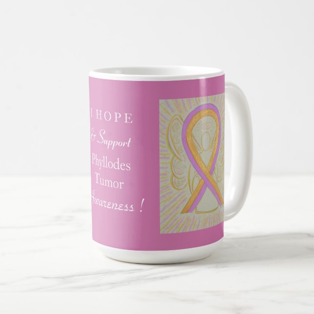 Phyllodes Tumor Awareness Ribbon Angel Anpassnings Kaffemugg (Framsida höger)