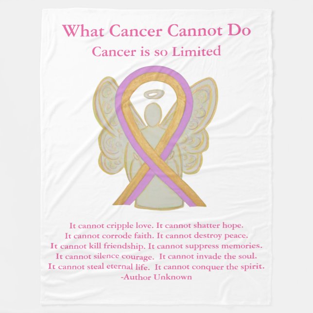 Phyllodes Tumor Awareness Ribbon Cancer Blanket Fleecefilt (Framsidan)