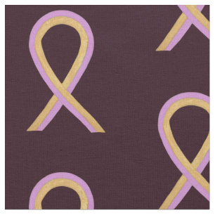 Phyllodes Tumor Rosa & Guld Cancer Ribbon Fabric Tyg