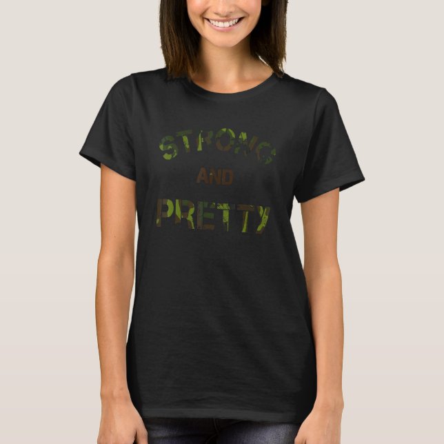 Phys Ed STRONG and PRETTY Health Trainer Camouflag T Shirt (Framsida)